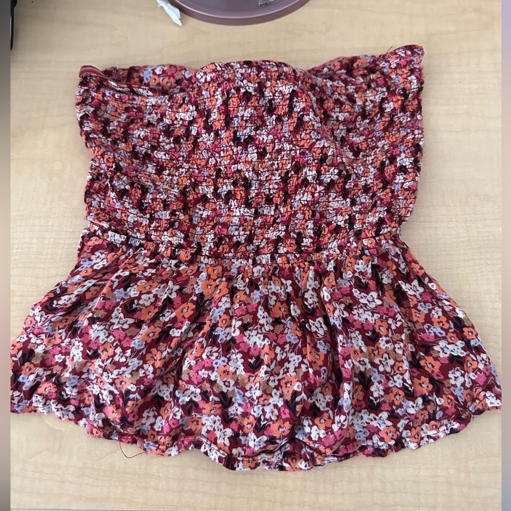 Floral Strapless Top